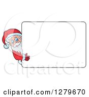 Poster, Art Print Of Santa Claus Looking Around A Blank White Sign