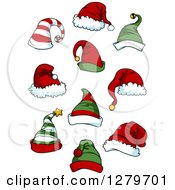 Poster, Art Print Of Christmas Elf And Santa Hats