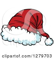 Poster, Art Print Of Red Santa Hat With White Wool