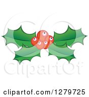 Poster, Art Print Of Red Berries And Christmas Holly Leaves