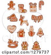 Clipart Of Christmas Gingerbread Cookies Royalty Free Vector Illustration