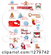 Poster, Art Print Of Christmas Text And Icon Designs