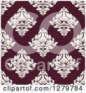 Poster, Art Print Of Seamless Background Design Pattern Of Purple Damask