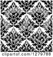 Poster, Art Print Of Seamless Background Design Pattern Of Black And White Damask 2