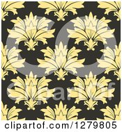 Clipart Of A Seamless Background Design Pattern Of Yellow Floral Royalty Free Vector Illustration