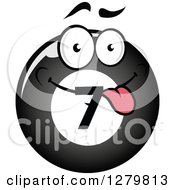 Clipart Of A Goofy Billiards Seven Ball Character Royalty Free Vector Illustration