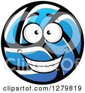 Clipart Of A Blue Volleyball Royalty Free Vector Illustration