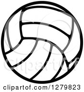 Clipart Of A Black And White Volleyball Royalty Free Vector Illustration