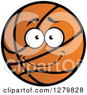 Clipart Of A Happy Basketball Character With A Smile Royalty Free Vector Illustration