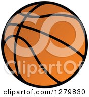 Clipart Of A Black And Orange Basketball 2 Royalty Free Vector Illustration