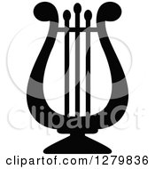 Poster, Art Print Of Black Silhouetted Lyre