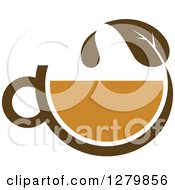 Clipart Of A Leafy Brown Tea Cup 28 Royalty Free Vector Illustration