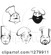 Poster, Art Print Of Black And White Male Chef Faces