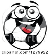 Poster, Art Print Of Happy Soccer Ball Character Smiling And Looking Up