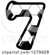 Clipart Of A Grayscale Soccer Ball Number Seven Royalty Free Vector Illustration