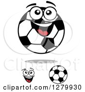 Poster, Art Print Of Soccer Balls And A Face 2