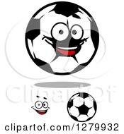 Clipart Of Soccer Balls And A Face 2 Royalty Free Vector Illustration