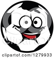 Poster, Art Print Of Happy Soccer Ball Character Smiling