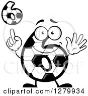 Poster, Art Print Of Grayscale Soccer Ball Number Six Designs