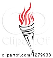 Clipart Of A Black Torch With Red Flames 22 Royalty Free Vector Illustration