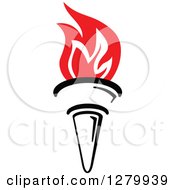 Clipart Of A Black Torch With Red Flames 30 Royalty Free Vector Illustration