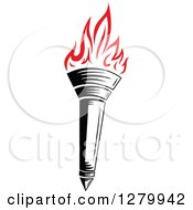 Poster, Art Print Of Black Torch With Red Flames 24