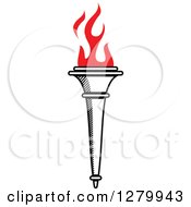 Clipart Of A Black Torch With Red Flames 25 Royalty Free Vector Illustration