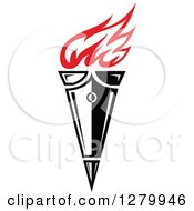 Poster, Art Print Of Black Torch With Red Flames 28
