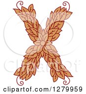 Poster, Art Print Of Floral Capital Letter X With A Flower