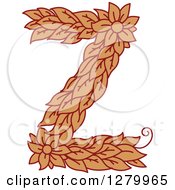 Poster, Art Print Of Floral Capital Letter Z With A Flower