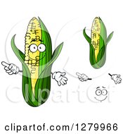 Clipart Of Corn Hands And A Face Royalty Free Vector Illustration
