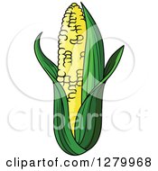 Clipart Of A Fresh Corn On The Cob Royalty Free Vector Illustration