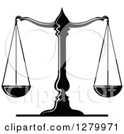 Poster, Art Print Of Black And White Fair And Balanced Scales Of Justice 2