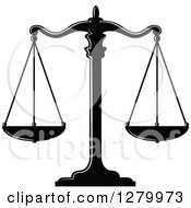 Poster, Art Print Of Black And White Fair And Balanced Scales Of Justice 4
