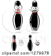 Clipart Of Bowling Pins Characters And Faces Royalty Free Vector Illustration