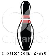 Clipart Of A Black And White Bowling Pin Royalty Free Vector Illustration