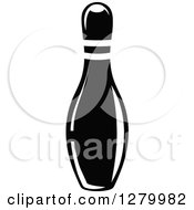 Clipart Of A Black And White Bowling Pin Royalty Free Vector Illustration