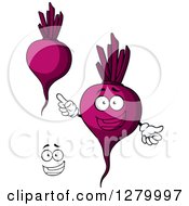 Clipart Of Purple Beets And A Face Royalty Free Vector Illustration