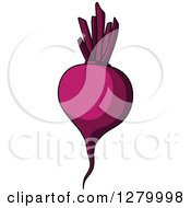 Clipart Of A Purple Beet Royalty Free Vector Illustration