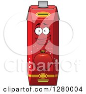 Clipart Of A Smiling Pomegranate Juice Carton 2 Royalty Free Vector Illustration