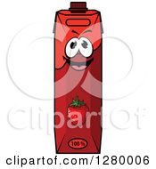 Clipart Of A Smiling Strawberry Juice Carton Character 2 Royalty Free Vector Illustration