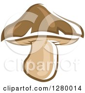 Clipart Of A Brown Mushroom Royalty Free Vector Illustration