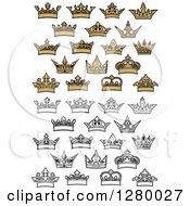 Poster, Art Print Of Black And White And Gold Crowns
