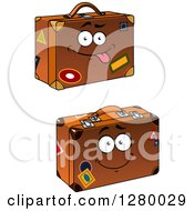Clipart Of Goofy And Happy Cartoon Suitcase Characters Royalty Free Vector Illustration by Vector Tradition SM