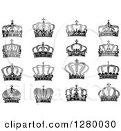Poster, Art Print Of Black And White Crowns 11