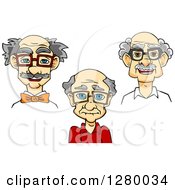 Poster, Art Print Of Happy Old Men Wearing Glasses