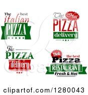 Clipart Of Pizza And Delivery Text Designs Royalty Free Vector Illustration