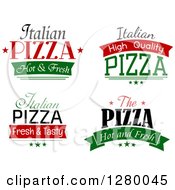 Clipart Of Italian Pizza Text Designs Royalty Free Vector Illustration