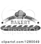 Poster, Art Print Of Grayscale Daily Fresh Bakery Design With A Muffin And Bread