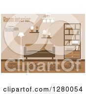 Poster, Art Print Of Brown And Tan Living Room With Sample Text